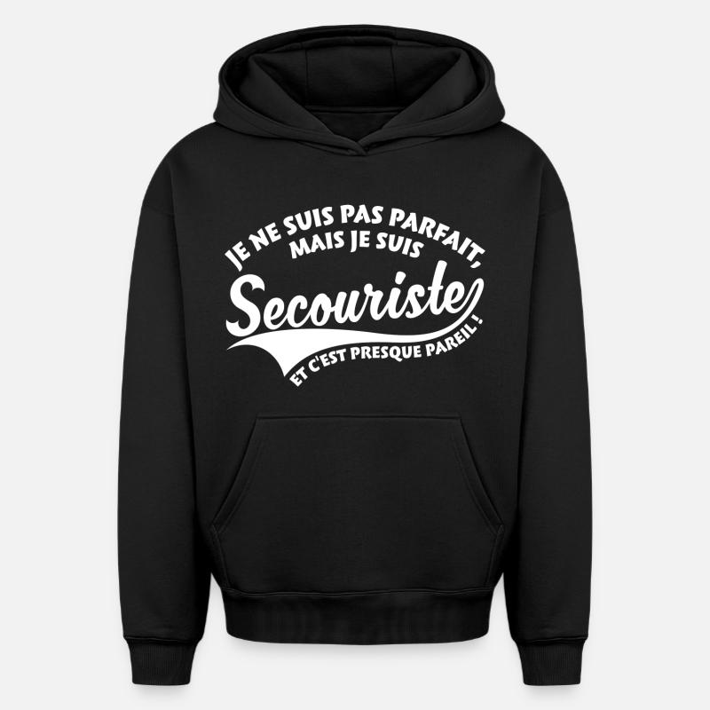 Parfait Secouriste - Sweat à capuche unisexe oversize épais SPREAD - noir