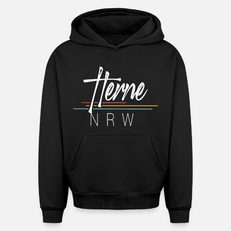 Herne - Sweat à capuche unisexe oversize épais SPREAD - noir