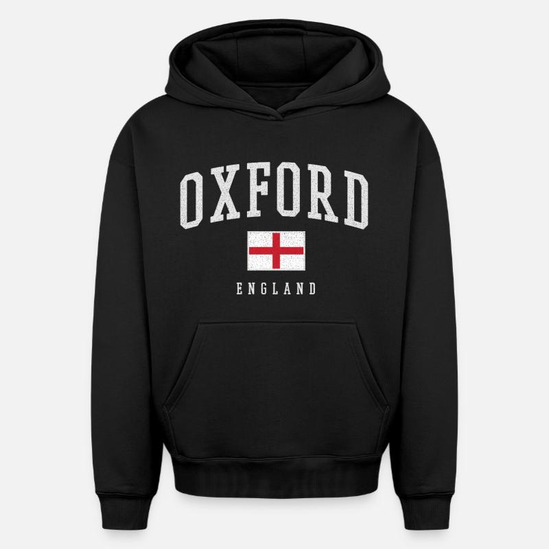 Oxford, Angleterre - Sweat à capuche unisexe oversize épais SPREAD - noir
