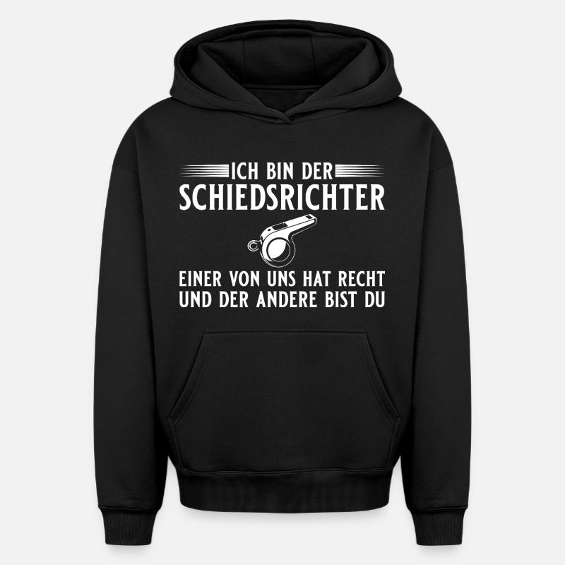 Arbitre : On a raison - arbitre - Sweat à capuche unisexe oversize épais SPREAD - noir