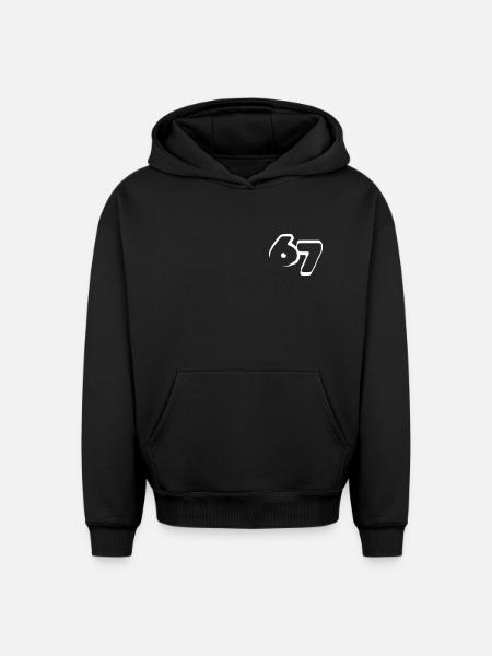 67 "six seven" drawn - Oversized Heavyweight Unisex Hoodie - Schwarz