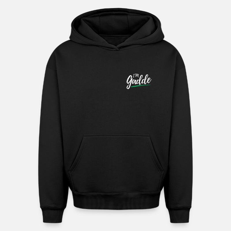 Im Gadde – Logo Hell - Sweat à capuche unisexe oversize épais SPREAD - noir