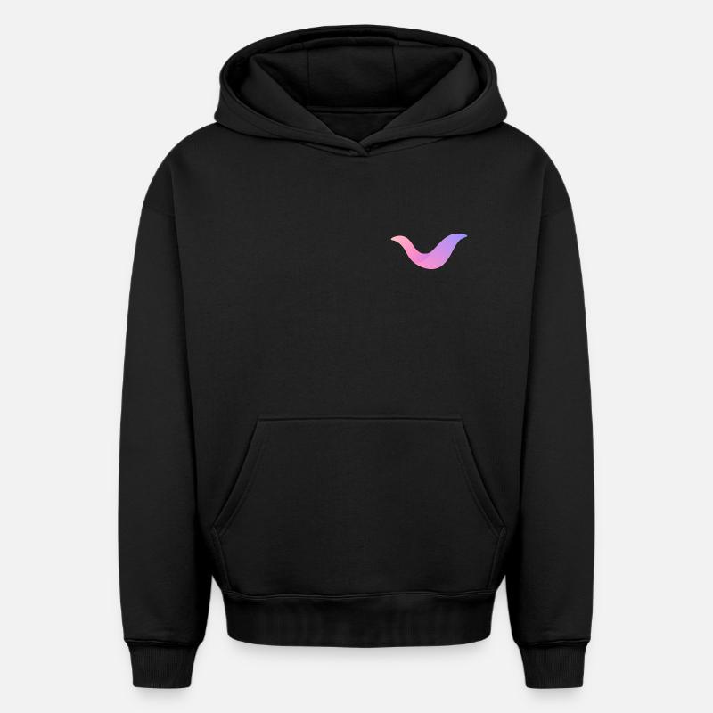 Nébuleuse Gradient Swoosh - Sweat à capuche unisexe oversize épais SPREAD - noir