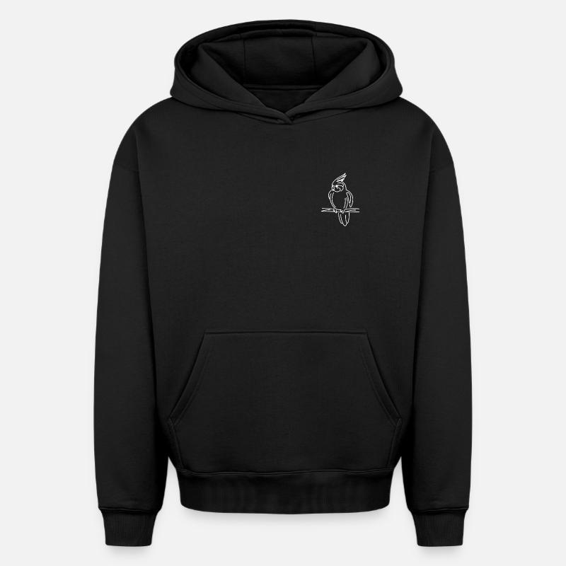 Calopsitte - Sweat à capuche unisexe oversize épais SPREAD - noir