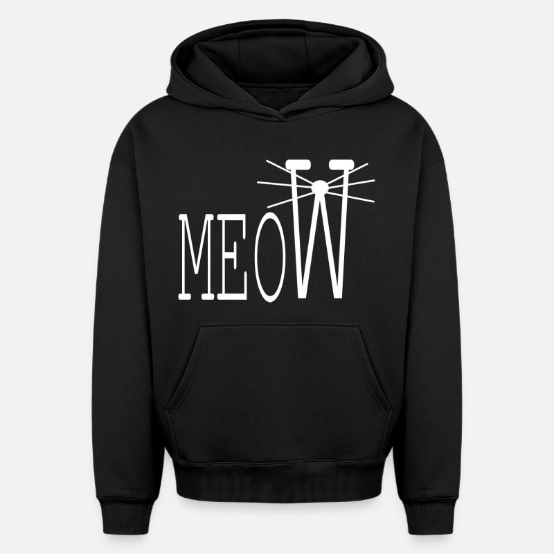 Amis chats - Sweat à capuche unisexe oversize épais SPREAD - noir