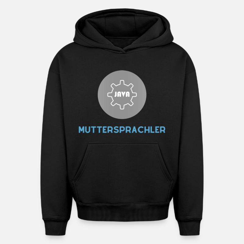 Native speaker: JavaScript Edition - Oversized Heavyweight Unisex Hoodie - black