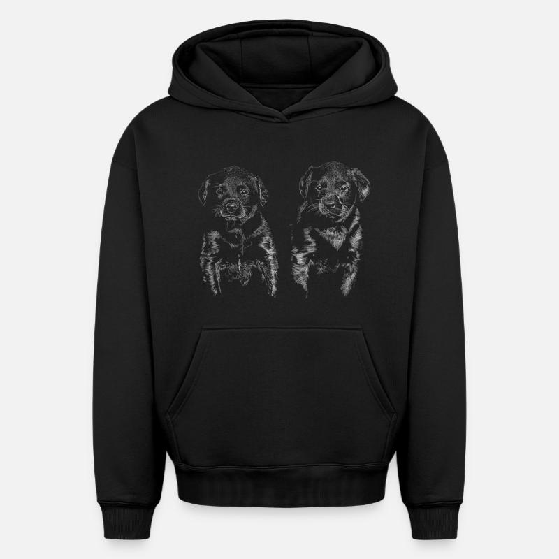 Chiots - Sweat à capuche unisexe oversize épais SPREAD - noir