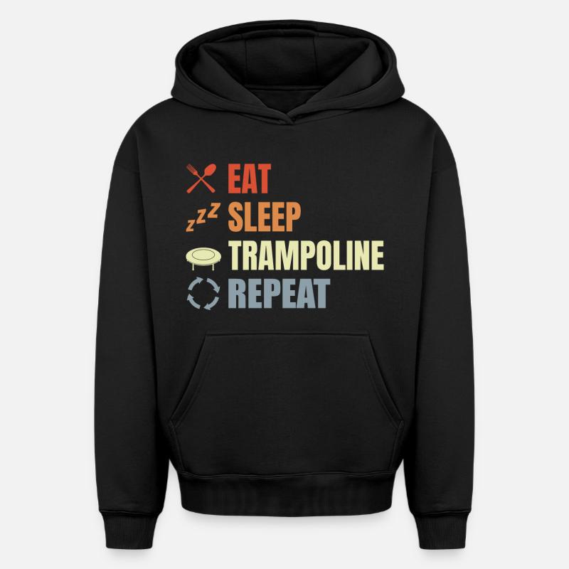 Routine de saut de trampoline - Sweat à capuche unisexe oversize épais SPREAD - noir