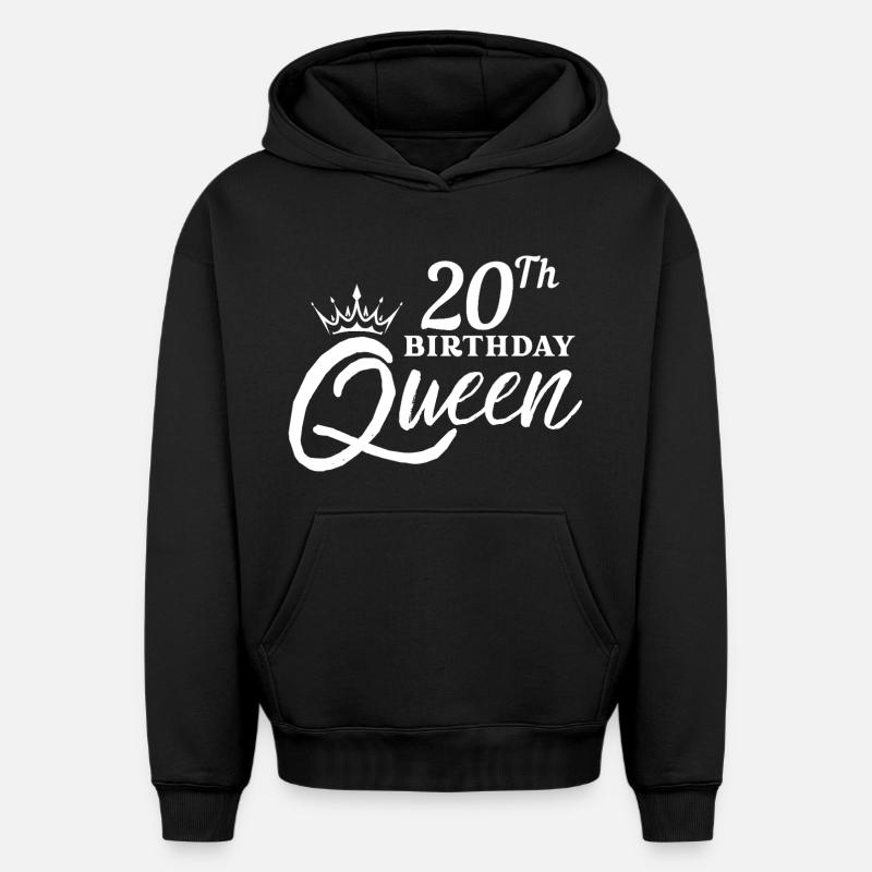 Reine du 20e anniversaire - Sweat à capuche unisexe oversize épais SPREAD - noir