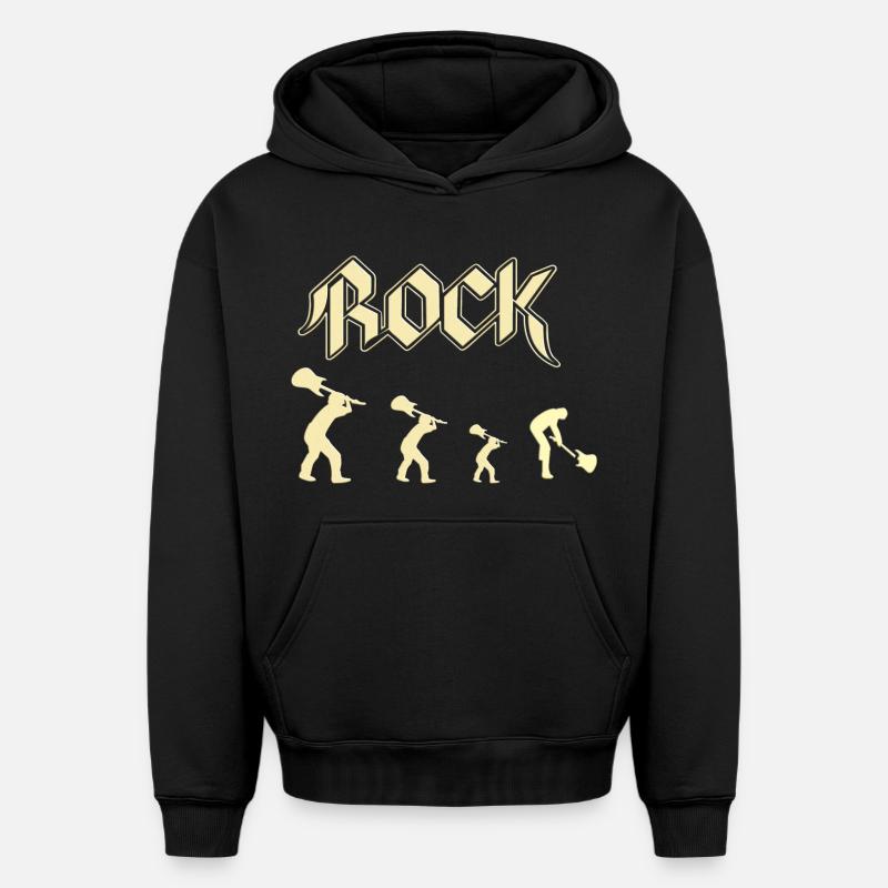 rock - Sweat à capuche unisexe oversize épais SPREAD - noir