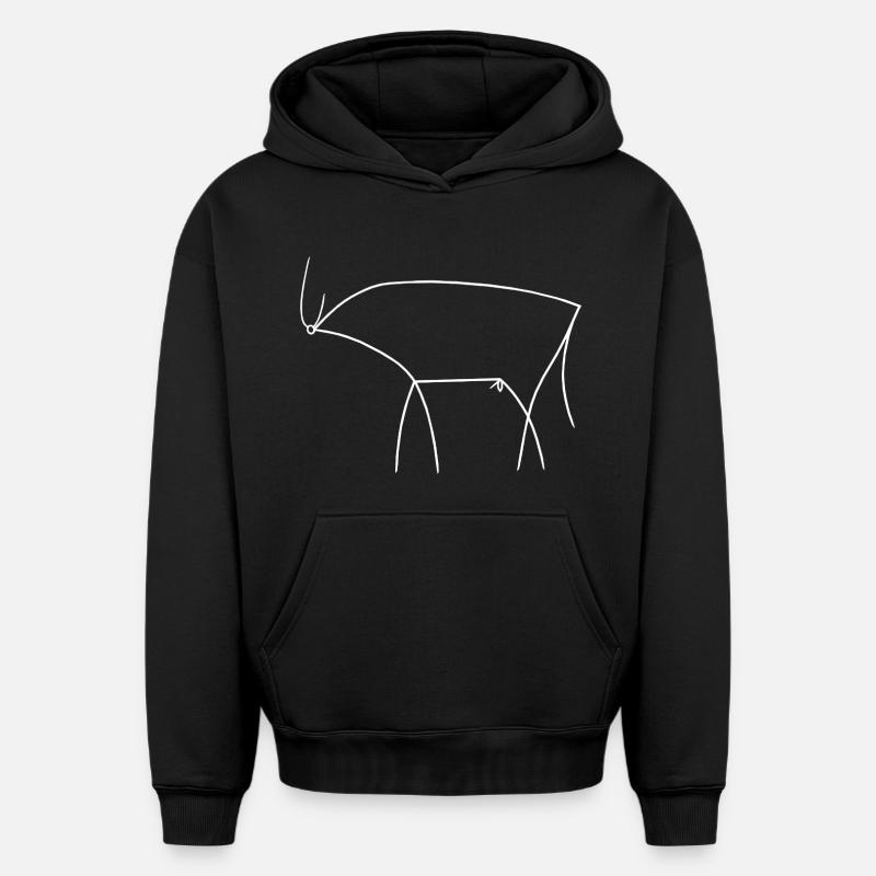 Taureau - Sweat à capuche unisexe oversize épais SPREAD - noir