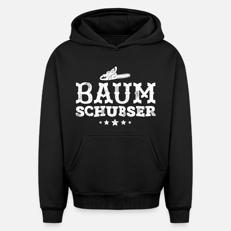 bûcheron - Sweat à capuche unisexe oversize épais SPREAD - noir