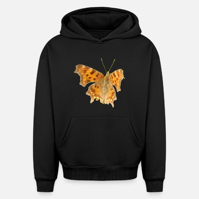 Papillon C-Moth - Sweat à capuche unisexe oversize épais SPREAD - noir