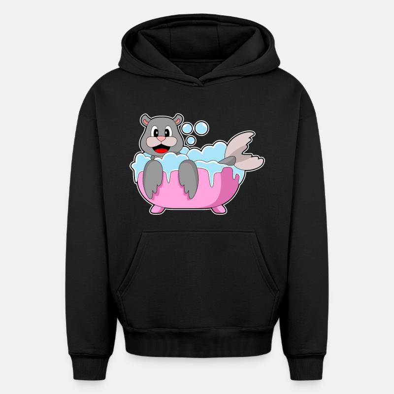 Baignoire scellée - Sweat à capuche unisexe oversize épais SPREAD - noir