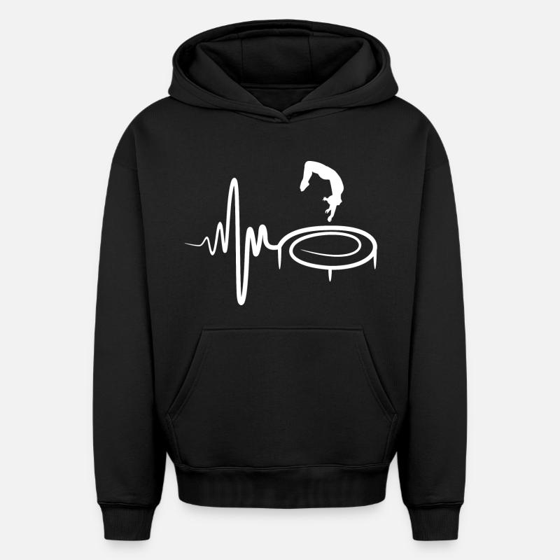 Trampoline Enfant - Sweat à capuche unisexe oversize épais SPREAD - noir