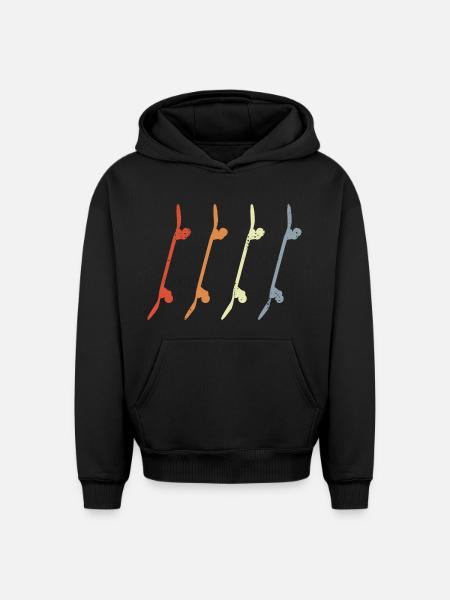 Skateboards Retro Look - Oversized Heavyweight Unisex Hoodie - Schwarz