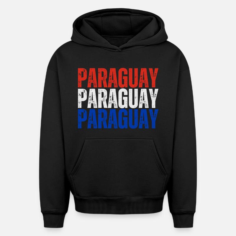 Fierté paraguayenne, drapeau paraguayen - Sweat à capuche unisexe oversize épais SPREAD - noir