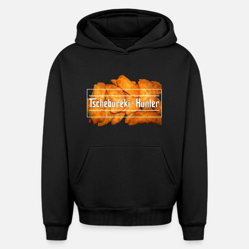 Tchbureki-Hunter - Sweat à capuche unisexe oversize épais SPREAD - noir
