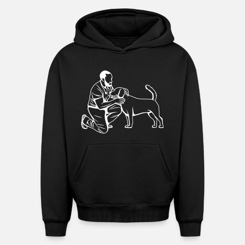 Vétérinaire - Sweat à capuche unisexe oversize épais SPREAD - noir