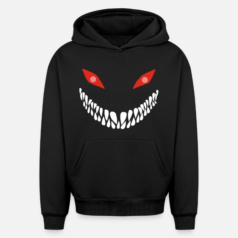 Sourire carnivore - Sweat à capuche unisexe oversize épais SPREAD - noir