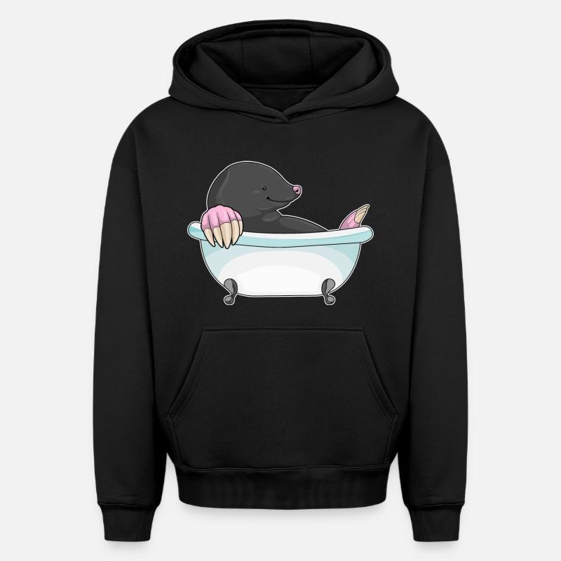 Baignoire taupe - Sweat à capuche unisexe oversize épais SPREAD - noir