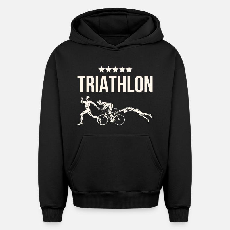Triathlon - Sweat à capuche unisexe oversize épais SPREAD - noir
