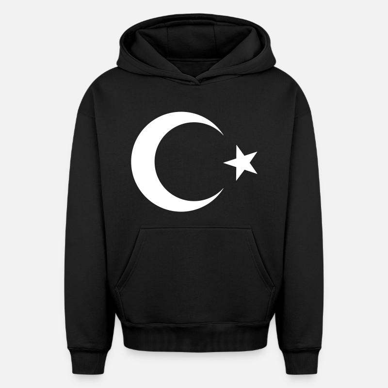 Drapeau turc noir - Sweat à capuche unisexe oversize épais SPREAD - noir