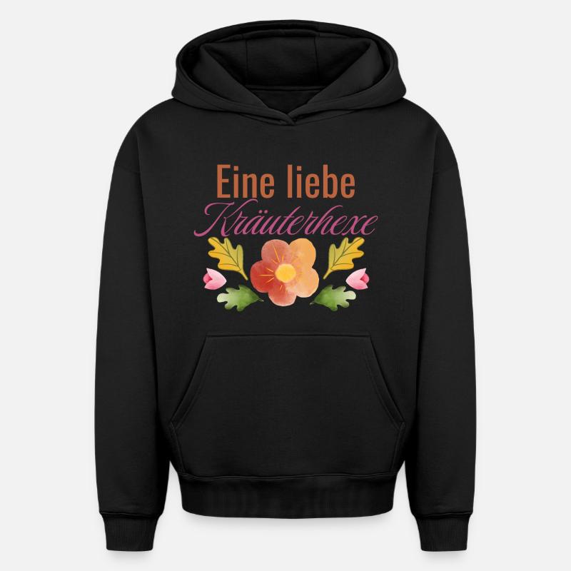 Conception d’herbes enchanteresse - Sweat à capuche unisexe oversize épais SPREAD - noir