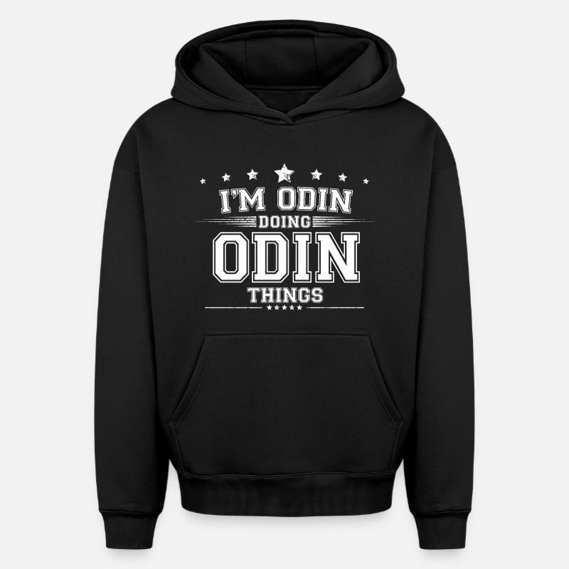 Odin - Sweat à capuche unisexe oversize épais SPREAD - noir