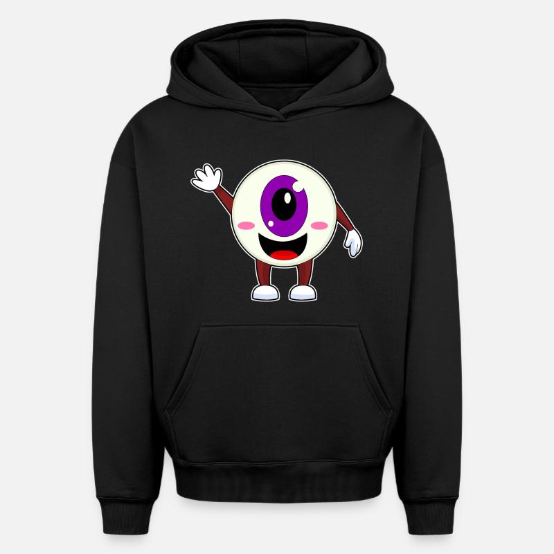 Globe oculaire Halloween - Sweat à capuche unisexe oversize épais SPREAD - noir