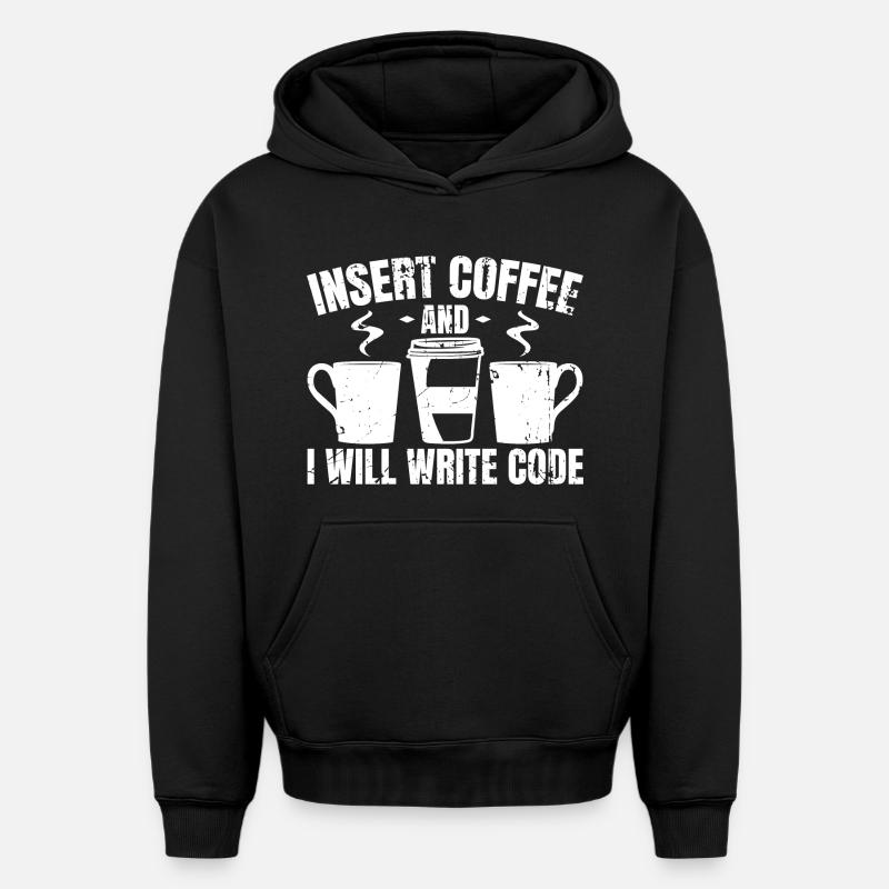 Programmeur Blagues drôles - Sweat à capuche unisexe oversize épais SPREAD - noir
