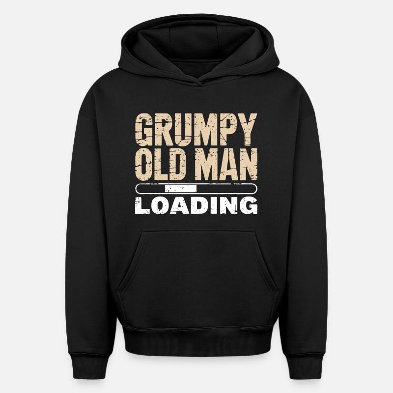 Grumpy Old Man Loading - Oversized Heavyweight Unisex Hoodie - Schwarz