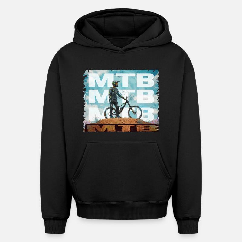 VTT - Sweat à capuche unisexe oversize épais SPREAD - noir
