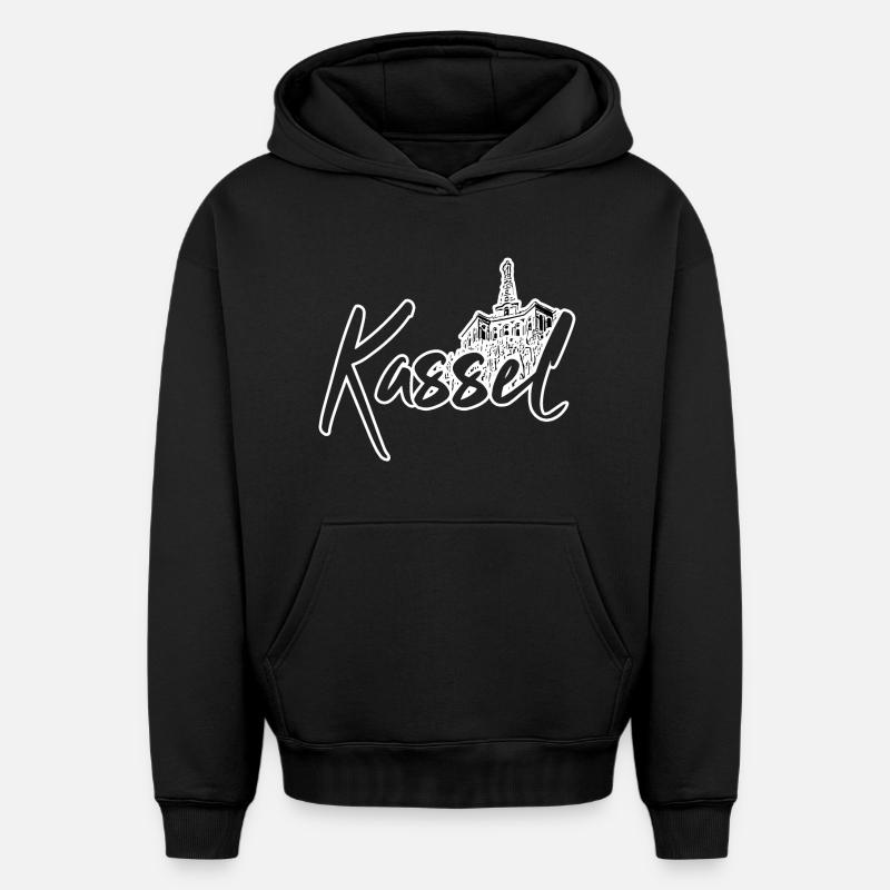 Kassel - Sweat à capuche unisexe oversize épais SPREAD - noir