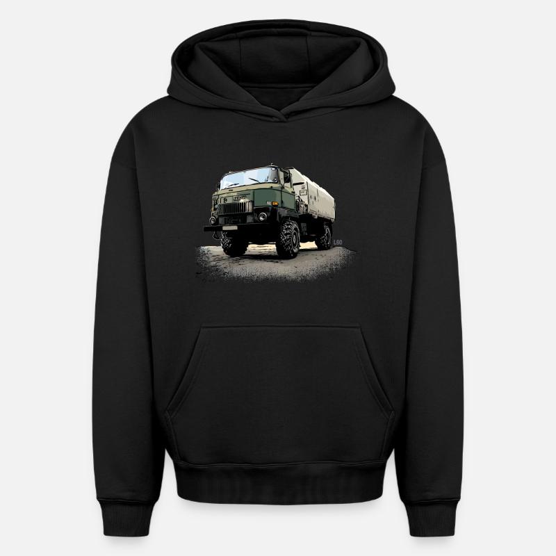 CGPI | L60 | RDA | CAMION - Sweat à capuche unisexe oversize épais SPREAD - noir