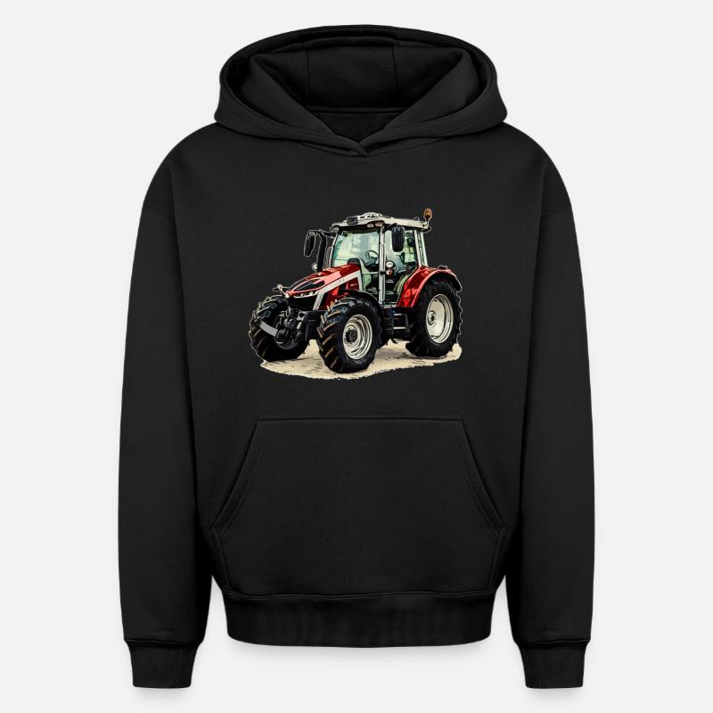 Tracteur - Sweat à capuche unisexe oversize épais SPREAD - noir