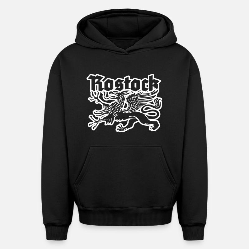 Rostock - Sweat à capuche unisexe oversize épais SPREAD - noir