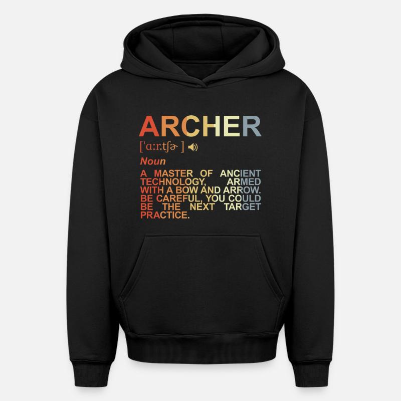 Archer Explication des termes - Sweat à capuche unisexe oversize épais SPREAD - noir