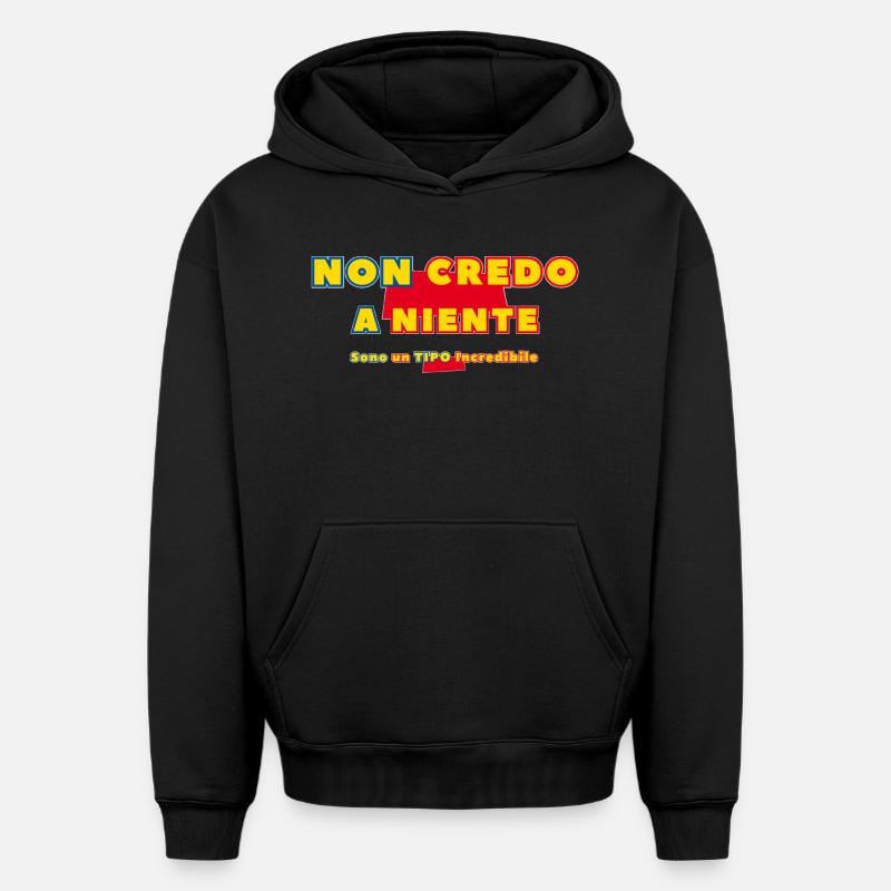 Incroyable - Sweat à capuche unisexe oversize épais SPREAD - noir