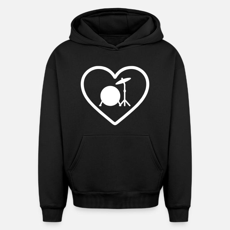 Cymbale de caisse de caisse - Sweat à capuche unisexe oversize épais SPREAD - noir