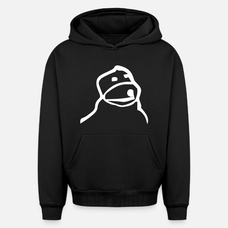 flat eric - design - Sweat à capuche unisexe oversize épais SPREAD - noir