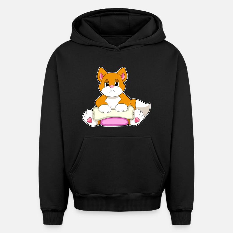 Os de chat - Sweat à capuche unisexe oversize épais SPREAD - noir
