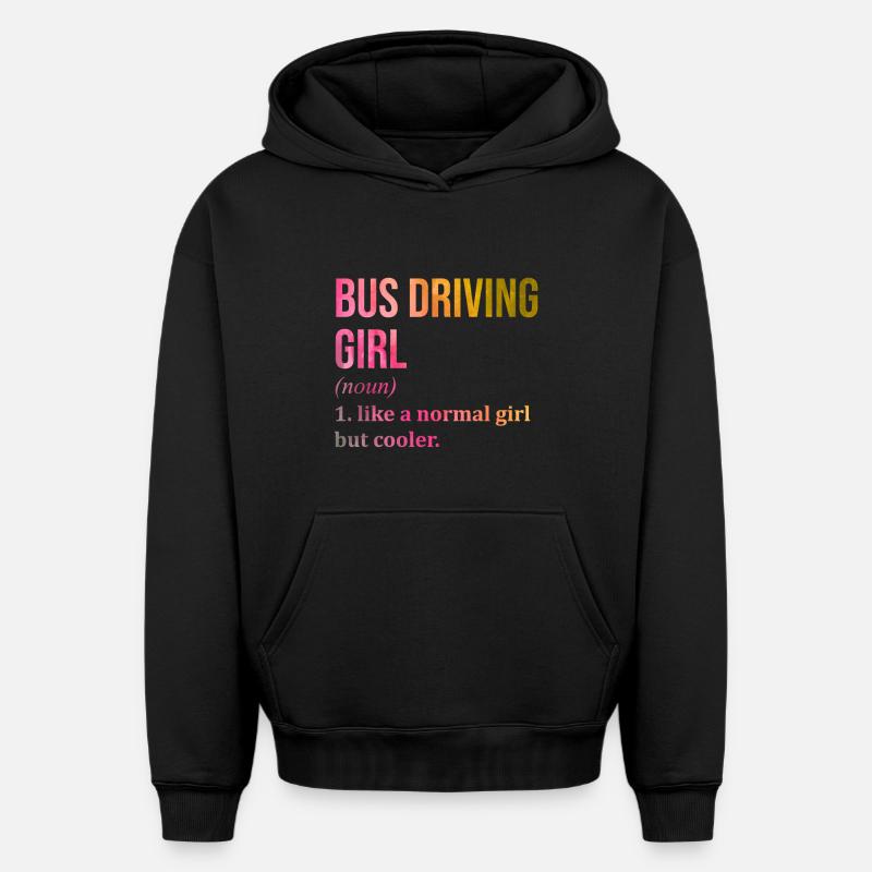 chauffeur de bus - Sweat à capuche unisexe oversize épais SPREAD - noir