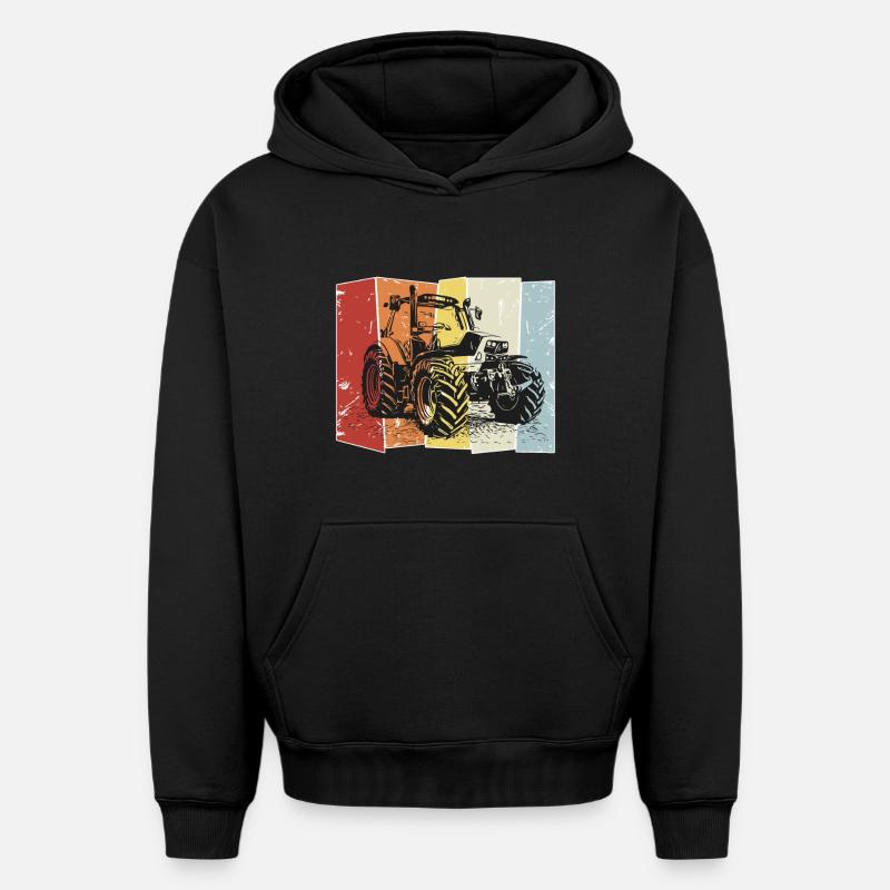 Tracteur Deutz rétro - Sweat à capuche unisexe oversize épais SPREAD - noir