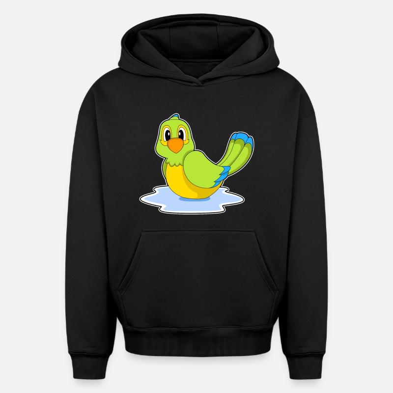 Perroquet nageant - Sweat à capuche unisexe oversize épais SPREAD - noir