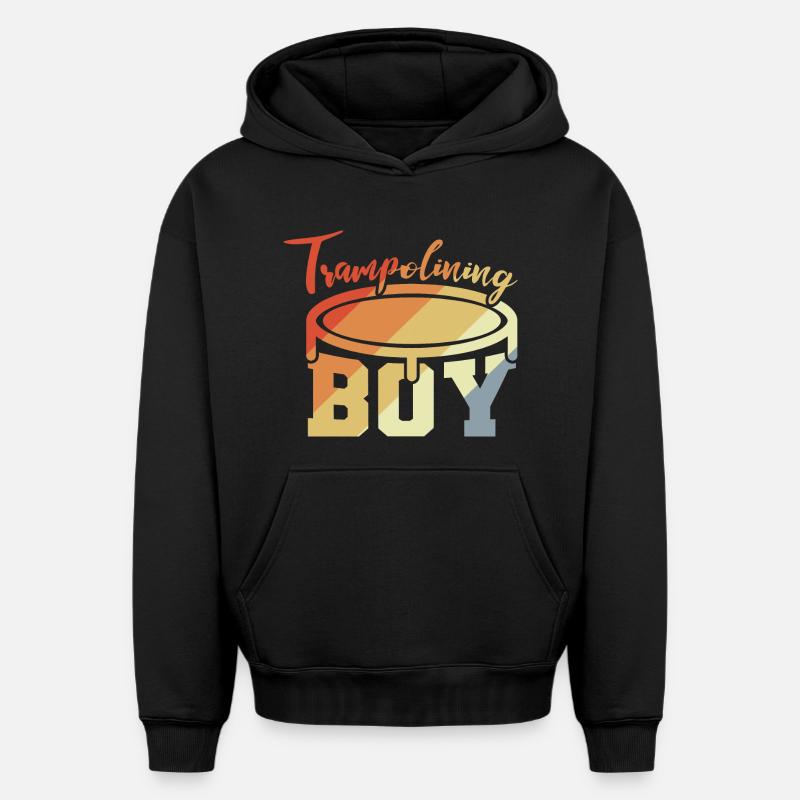 Garçon trampoline - Sweat à capuche unisexe oversize épais SPREAD - noir