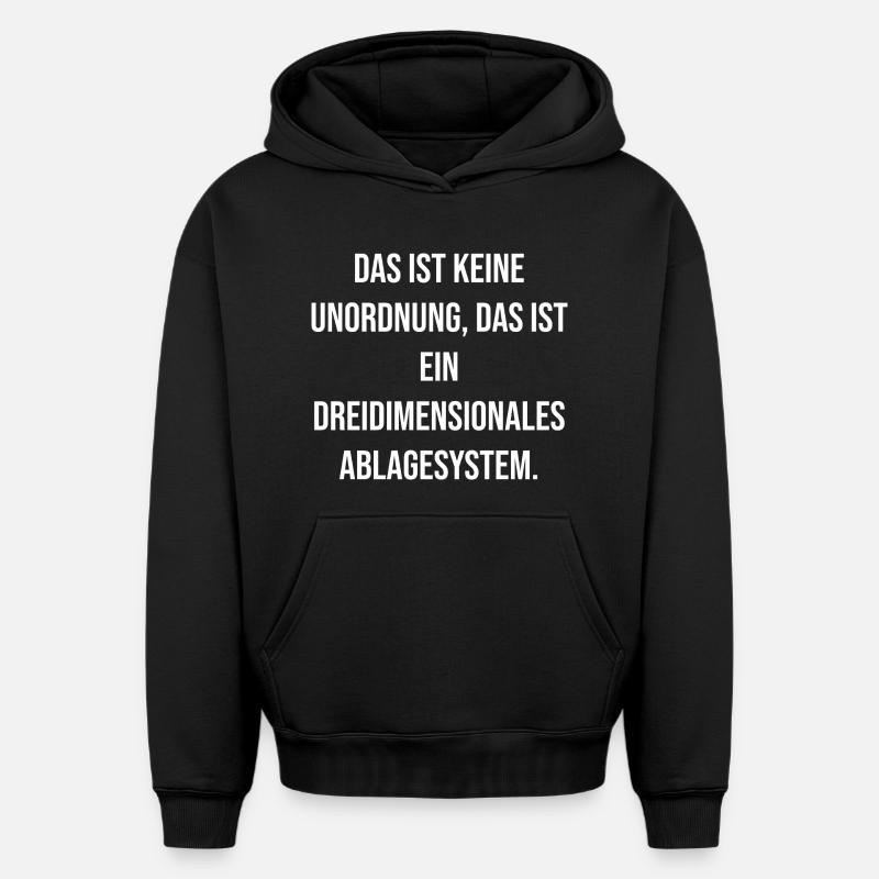 Système de classement tridimensionnel Spruch - Sweat à capuche unisexe oversize épais SPREAD - noir