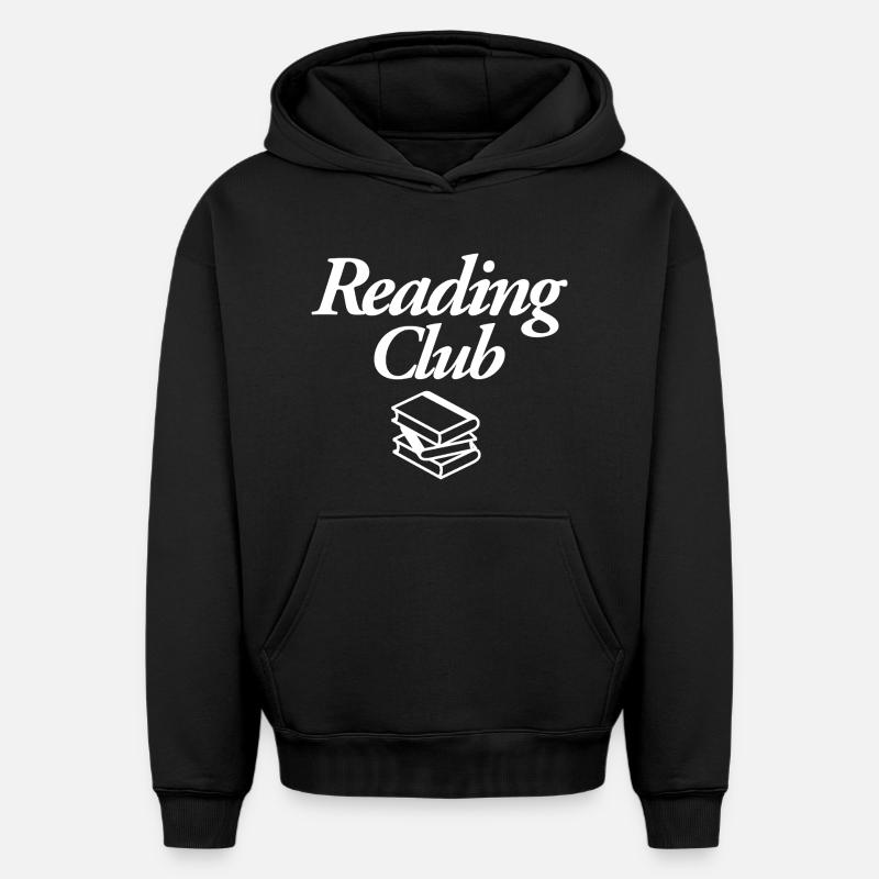 Club de lecture - Sweat à capuche unisexe oversize épais SPREAD - noir