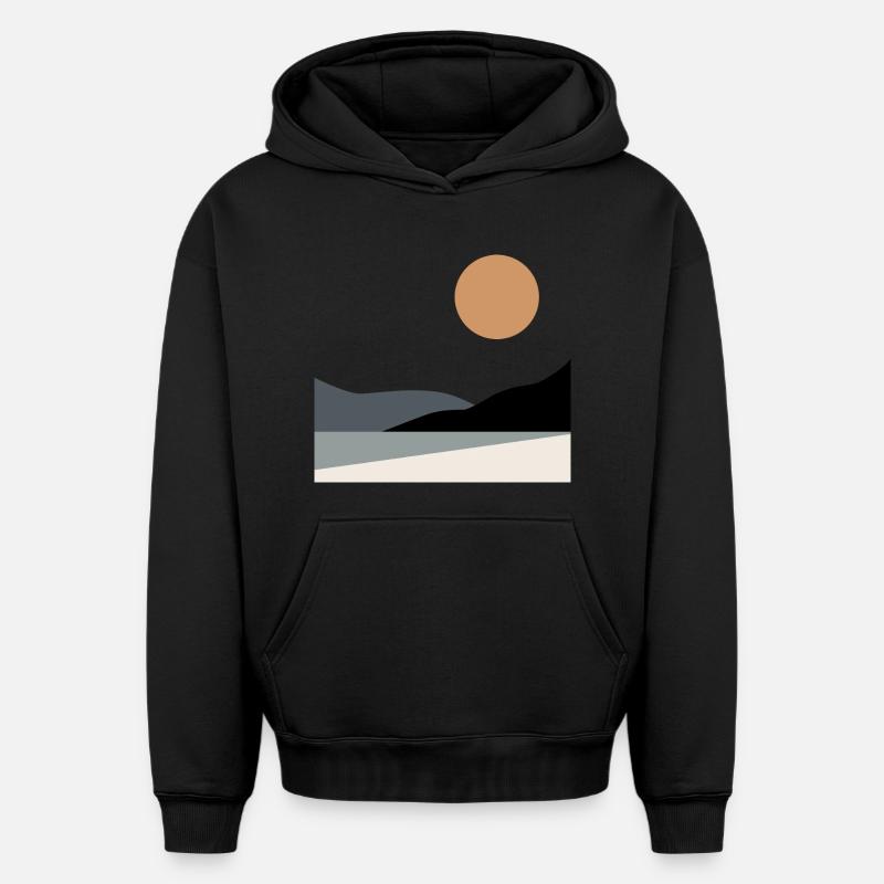 Paysage abstrait - Sweat à capuche unisexe oversize épais SPREAD - noir