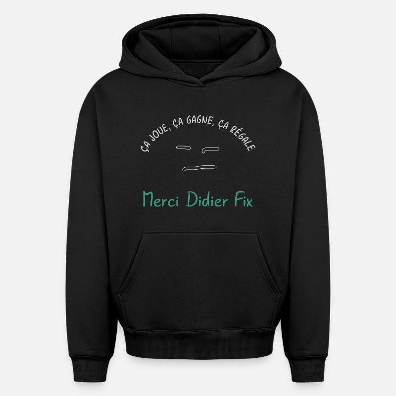 Ca_joue_ca_gagne_ca_regale - Sweat à capuche unisexe oversize épais SPREAD - noir